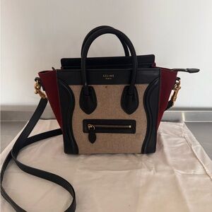 Celine Mini Bag in Black, Red, and Cream